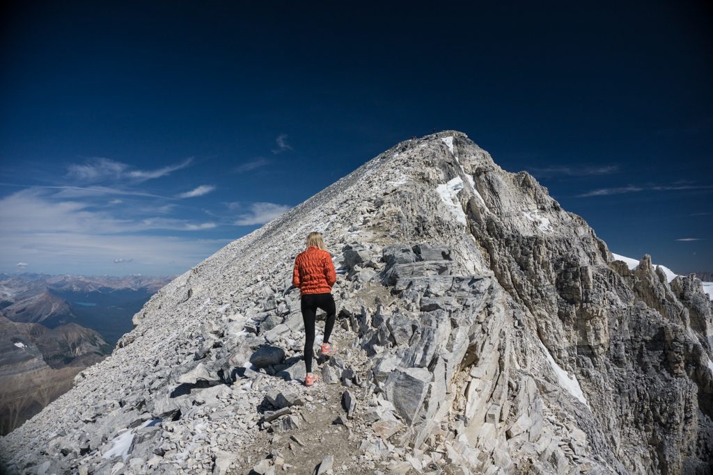 The final summit ridge to Mount Temple
